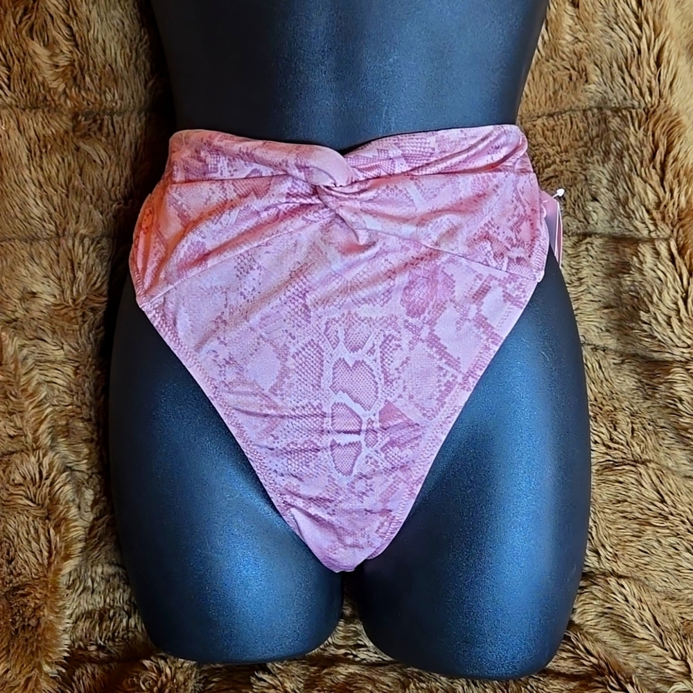 Victoria's Secret Blue & Pink Snake Print Bikini Swimwear Bottoms